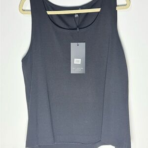 St. John Caviar Black Sleeveless Tank XL New with tags